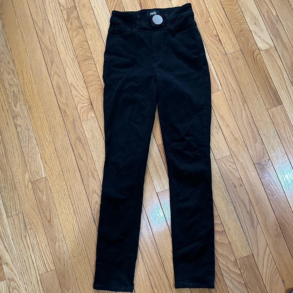 Black Paige high rise jeans